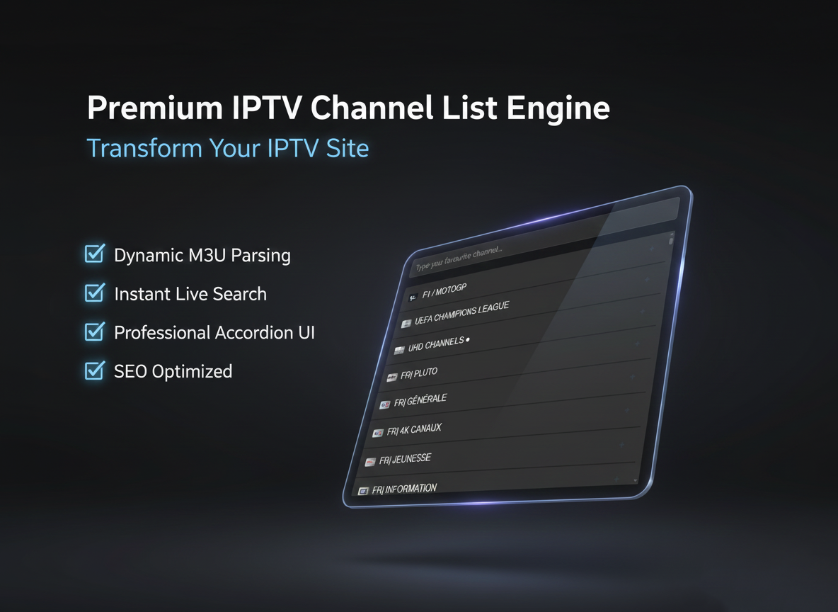 IPTV Channel List Plugin for WordPress